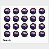 Kroatië lippen trots root flag ronde sticker (Vel)
