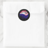 Kroatië lippen trots root flag ronde sticker (Tas)