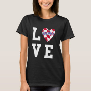 Kroatië Love Heart Pride Kroatische roots Hrvatska T-shirt