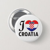 Kroatië Love Ronde Button 5,7 Cm (Voorkant /achterkant)
