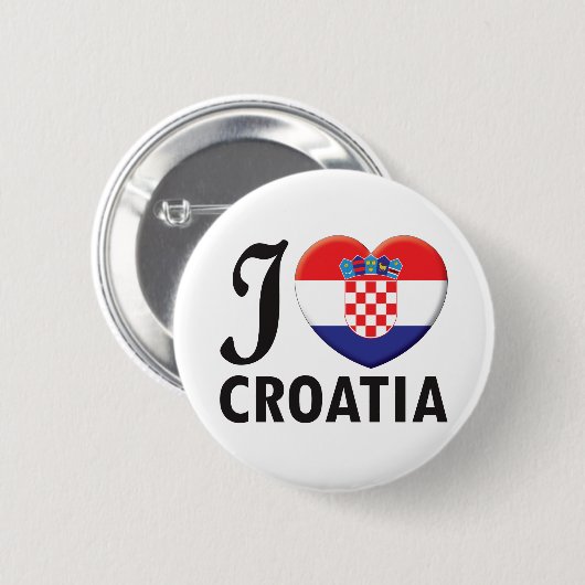 Kroatië Love Ronde Button 5,7 Cm (Voorkant /achterkant)