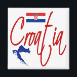 Kroatië Magneet<br><div class="desc">Show uw liefde voor Kroatië met dit aangepaste script tekst ontwerp.</div>