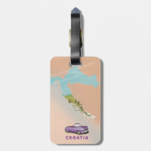 Kroatië Map Illustrated print poster. Bagagelabel (Achterkant verticaal)