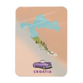 Kroatië Map Illustrated print poster. Magneet (Verticaal)