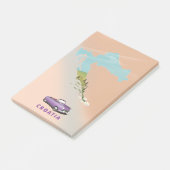 Kroatië Map Illustrated print poster. Post-it® Notes (Schuin)