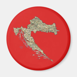 Kroatië Map Magnet