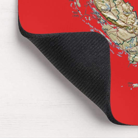 Kroatië Map Mousepad Muismat (Hoek)