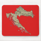 Kroatië Map Mousepad Muismat (Voorkant)