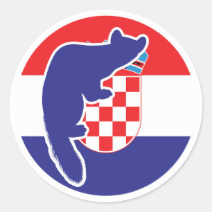 Kroatië Marten Kroatische nationale dierenvlag Ronde Sticker