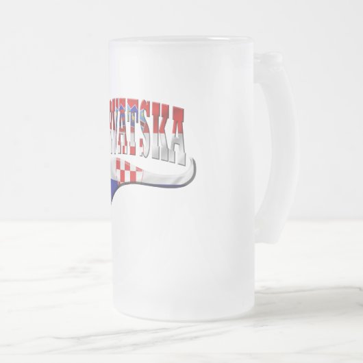 Kroatië Matglas Bierpul (Voorkant rechts)