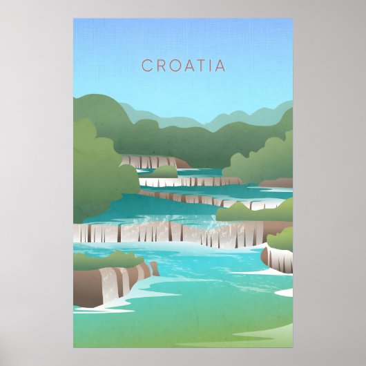 Kroatië Minimale Reisposter Poster (Voorkant)