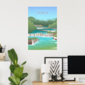 Kroatië Minimale Reisposter Poster (Thuiskantoor)