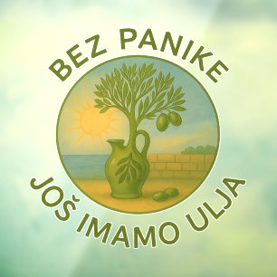 Kroatië Olijfolie Jaargang Label Kunst Raamsticker