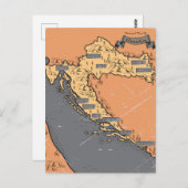 Kroatië oude kaart (Voorkant / Achterkant)