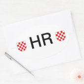 Kroatië Ovale Sticker (Envelop)