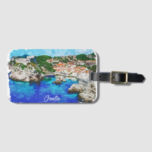 Kroatië Panorama Uitzicht Reizen Bagagelabel (Voorkant (horizontaal))