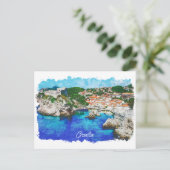 Kroatië Panorama Uitzicht Reizen Briefkaart (Staand voorkant)