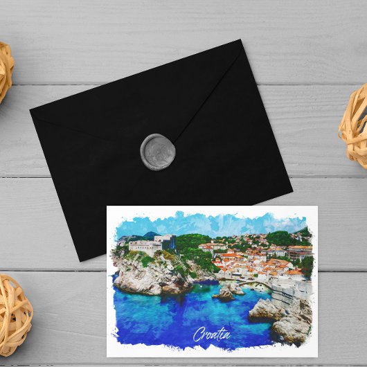 Kroatië Panorama Uitzicht Reizen Briefkaart