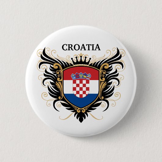 Kroatië [personaliseren] ronde button 5,7 cm (Voorkant)