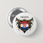 Kroatië [personaliseren] ronde button 5,7 cm (Voorkant /achterkant)