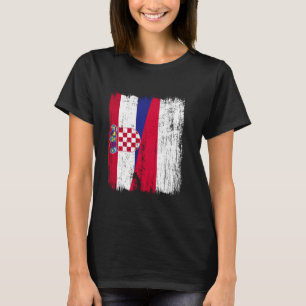 Kroatië Polen Halve Vlag Kroatisch Pools Voorgesla T-shirt