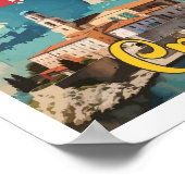 Kroatië Pop Art Travel Illustration Poster (Hoek)