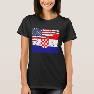 Kroatië Pride Kroatisch-Amerikaanse vlag Roots Her T-shirt