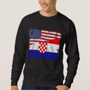 Kroatië Pride Kroatisch-Amerikaanse vlag Roots Her Trui