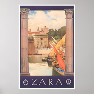 Kroatië Reisposter Zadar Kunstprint Vintage Poster