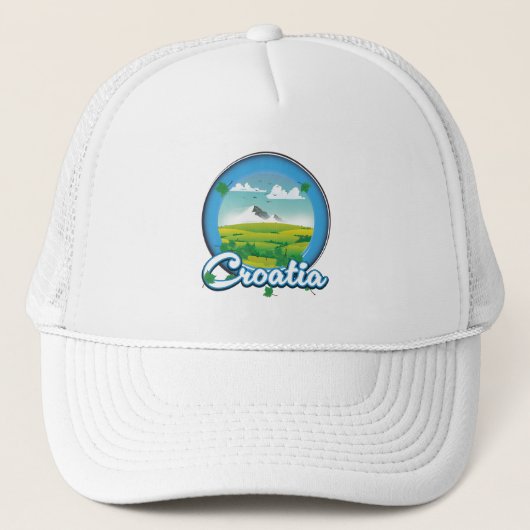 Kroatië Reizen logo Trucker Pet (Voorkant)