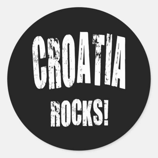 Kroatië Rocks! Ronde Sticker (Voorkant)