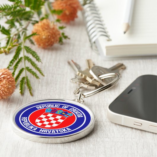 Kroatië Rond embleem Sleutelhanger (Zijkant)