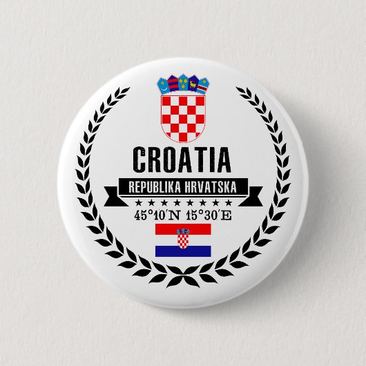 Kroatië Ronde Button 5,7 Cm (Voorkant)