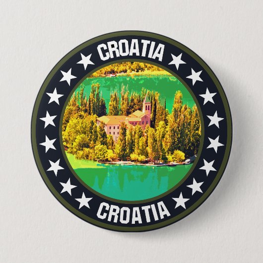 Kroatië Ronde Button 7,6 Cm (Voorkant)