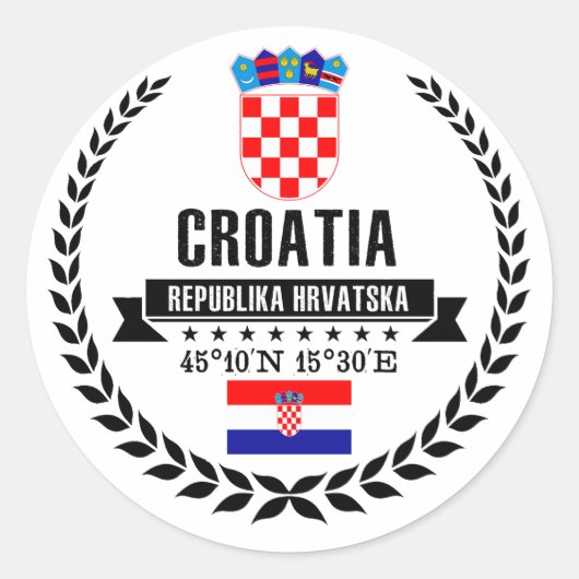 Kroatië Ronde Sticker (Voorkant)