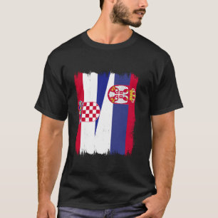 Kroatië Servië Halve Vlag Srbija Kroatisch Servisc T-shirt