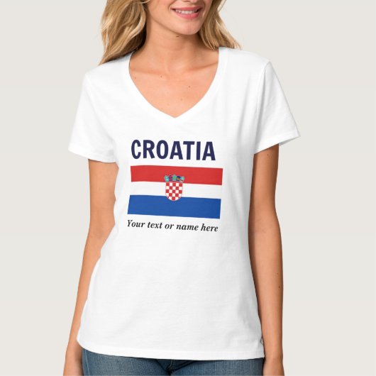 Kroatië sjabloon om te personaliseren t-shirt (Voorkant)