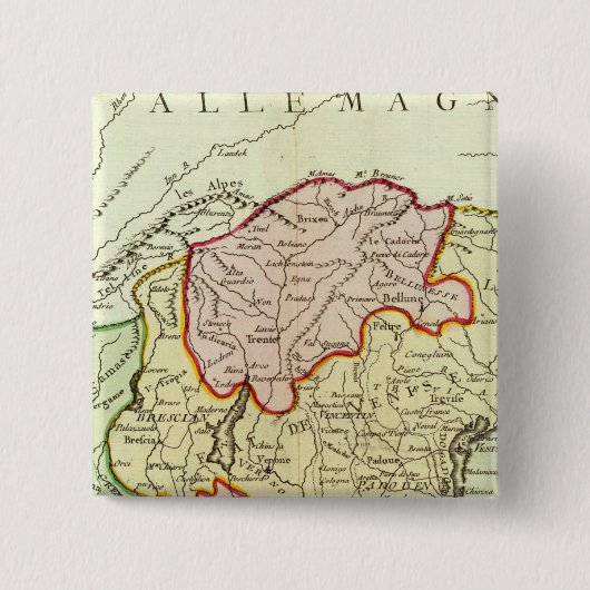 Kroatië, Slovenië, Italië Vierkante Button 5,1 Cm (Voorkant)