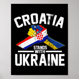 Kroatië staat achter Oekraïne Oekraïense Kroatisch Poster