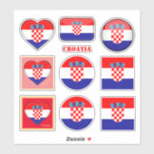 Kroatië stickers & Kroatische vlag, Hart /sport (Vel)