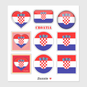 Kroatië stickers & Kroatische vlag, Hart /sport
