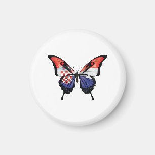 Kroatië Swallowtail Vlinder Vlag Sticker Magneet