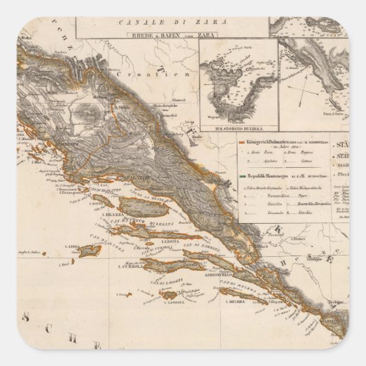 Kroatië Vierkante Sticker (Voorkant)