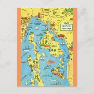 Kroatië Vintage Kleurrijke Ansichtkaart Briefkaart