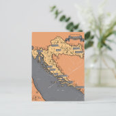 Kroatië Vintage oude kaart (Staand voorkant)
