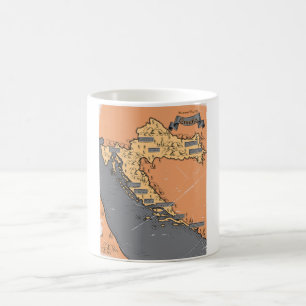 Kroatië Vintage oude kaart Koffiemok
