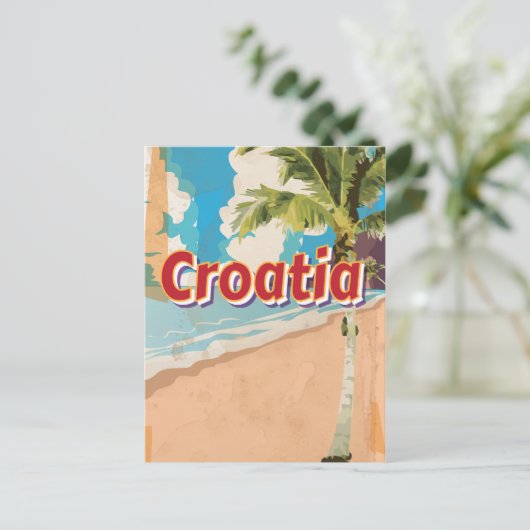 Kroatië Vintage-poster Briefkaart (Staand voorkant)