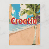 Kroatië Vintage-poster Briefkaart (Voorkant)