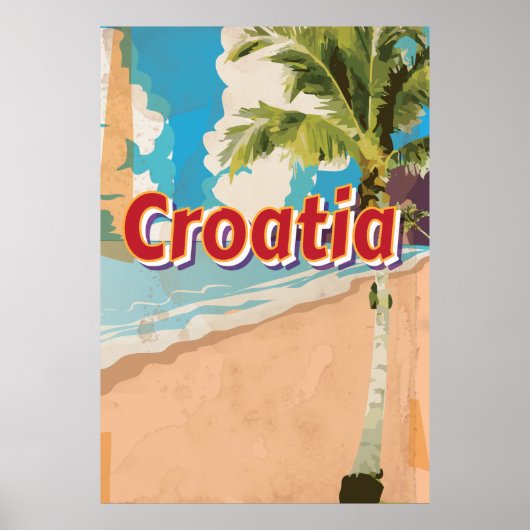 Kroatië Vintage-poster Poster (Voorkant)
