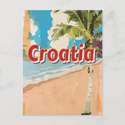Kroatië vintage reisposter briefkaart (Voorkant)